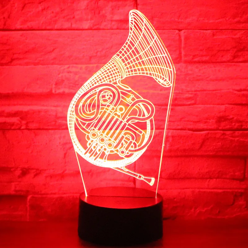 3D LED ночник Sax Музыкальные инструменты саксофон с 7 видов цветов свет для