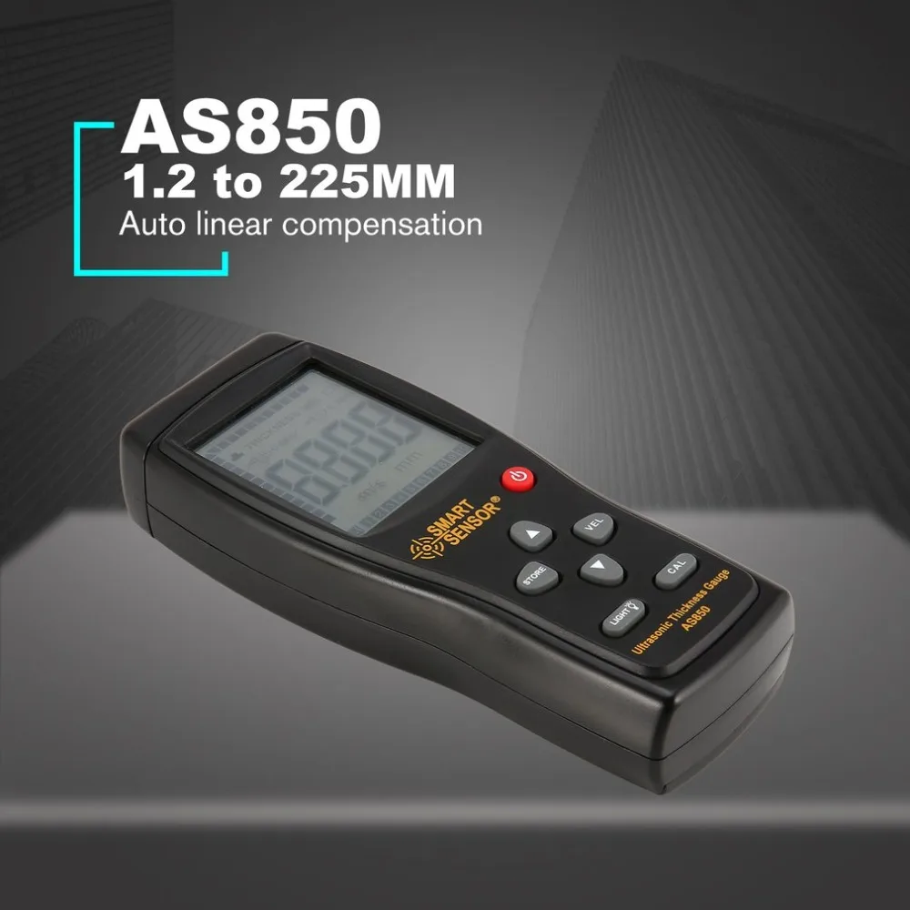 SMART сенсор AS850 Ультразвуковой толщиномер тестер Звук скорость метр металла