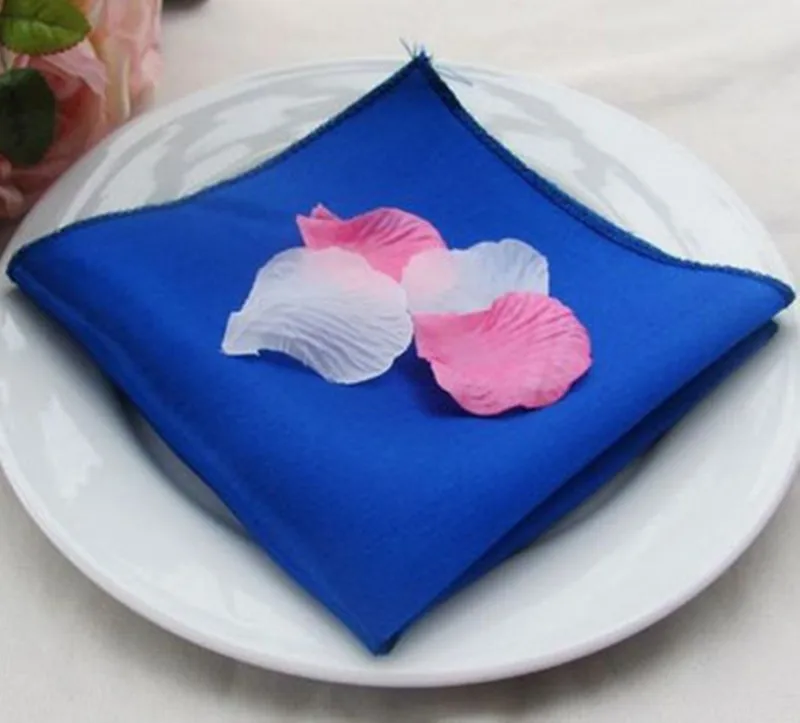 Royal Blue 100 шт 30*30 см атласные салфетки банкетный стол обеденные салфетки платки карманные для дома, вечерние, свадебные украшения стола - Цвет: Royal Blue