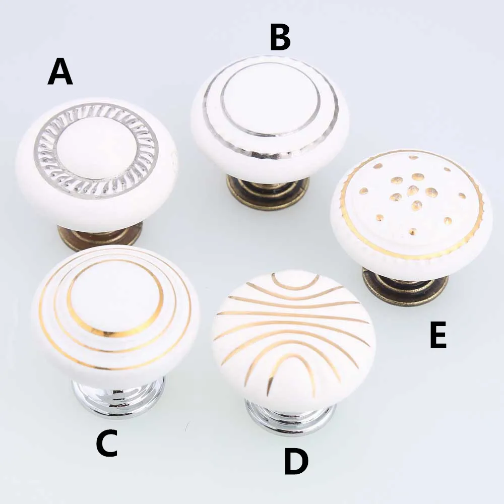 Golde серебристо белые керамические ручки для ящика бронзовые серебряные дверные