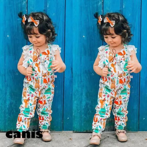 1-5T Toddler Animal Romper Infant Baby Girl Clothes Tops Summer Newborn Jumpsuit Beach Casual Long Pants | Детская одежда и обувь