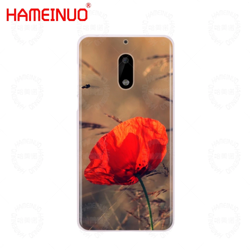 HAMEINUO Красный мак на черном стиле чехол для телефона Nokia 9 8 7 6 5 3 Lumia 640 640XL 2018 |
