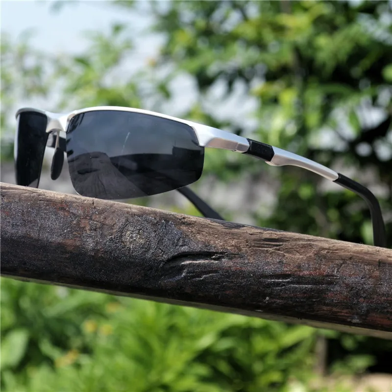 Мужские солнцезащитные очки из алюминиево магниевого сплава прямоугольные для