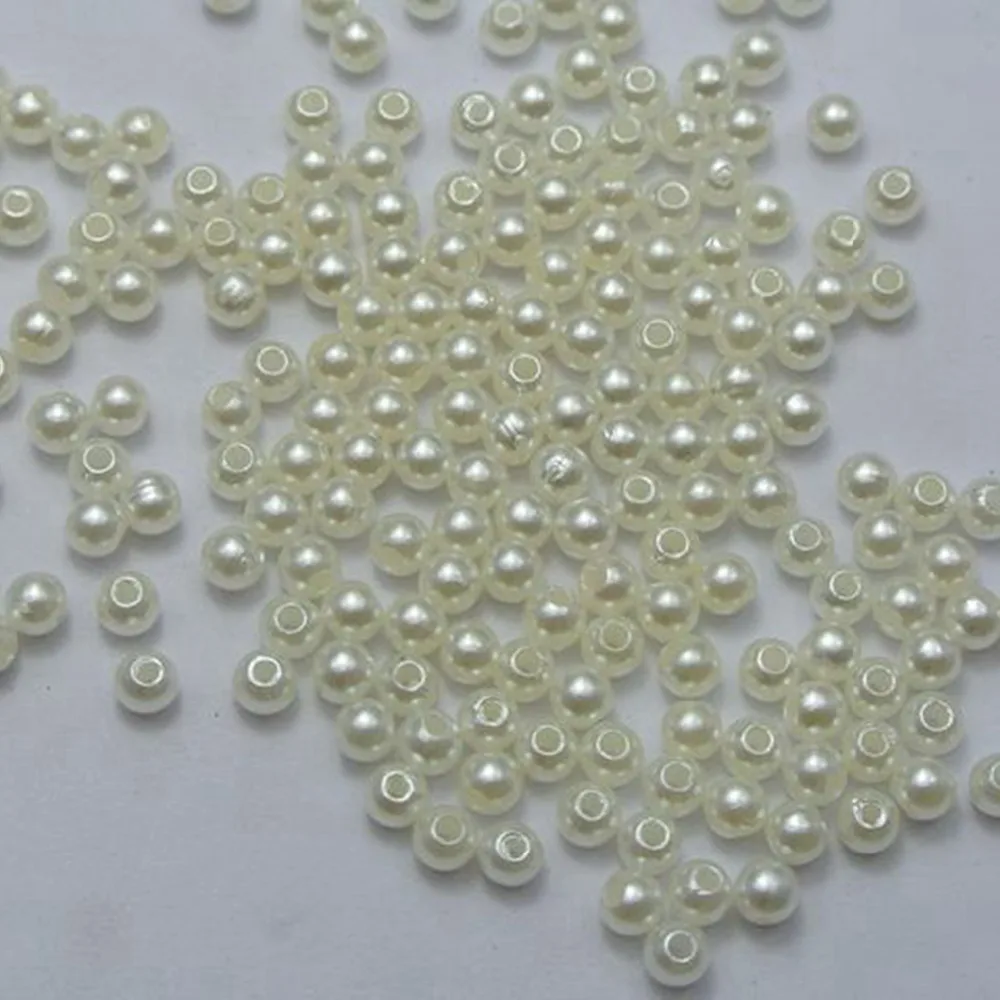 1000 шт. 4 мм пластиковый искусственный жемчуг круглые бусины имитация жемчуга