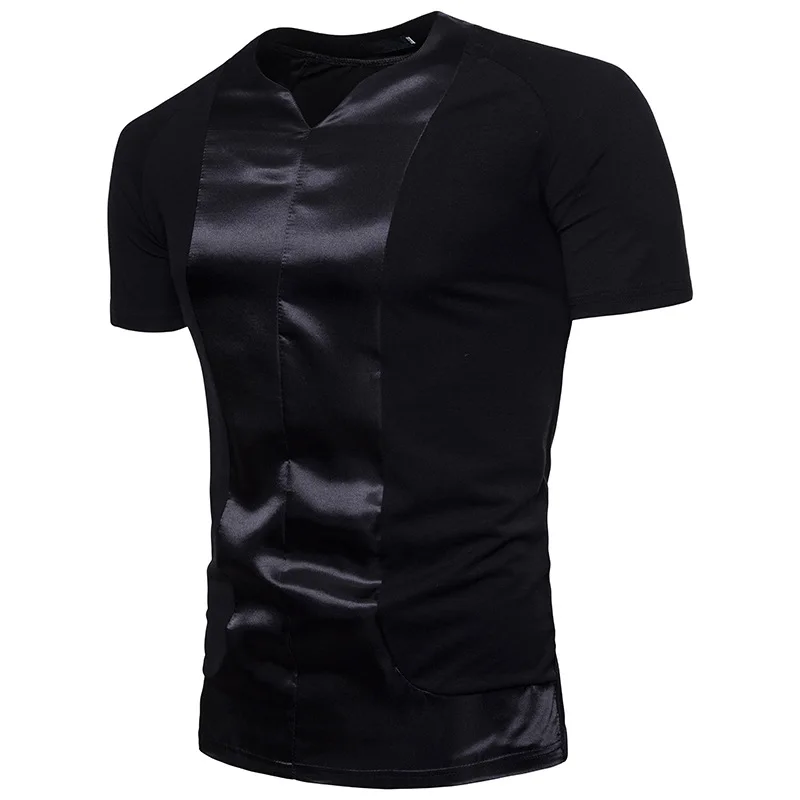 Для мужчин s модный пэчворк хлопковая Футболка | 2018 Фирменная Новинка Лето