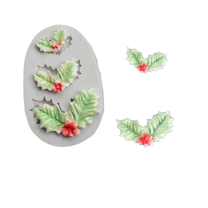 Дерево лист силиконовый помады формы Рождественский оставляет для торта dacoration