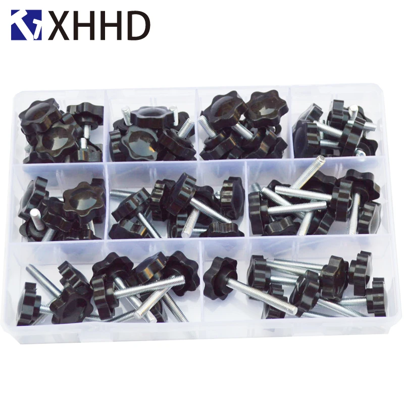 

Star Hex Shaped Head Clamping Screw Metric Bolts Knob Plastic Carbon Steel Galvanization Hardware Sae Assortment Kit Set M5