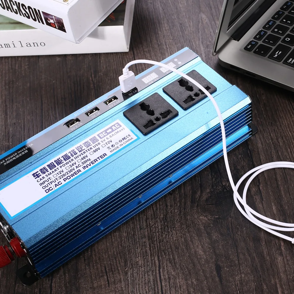 Автомобильный инвертор 4 USB 1600 Вт 12 В постоянного тока в 220 переменного напряжения