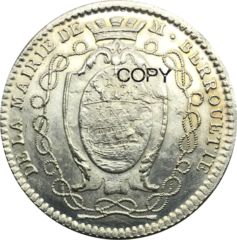 Франция 1783 Berrouette Mayor of Nantes Посеребренная копия монет