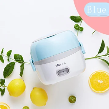 Blue1 Электрическая мини-рисоварка 220 В, 2 слоя, портативный Электрический нагревательный Ланч-бокс, пищевой контейнер, подогреватель пищи, пароварка - Цвет: Blue1