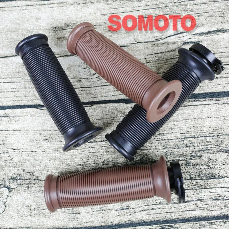 Винтажные аксессуары для мотоциклов ручки круглые резиновые черные и коричневые