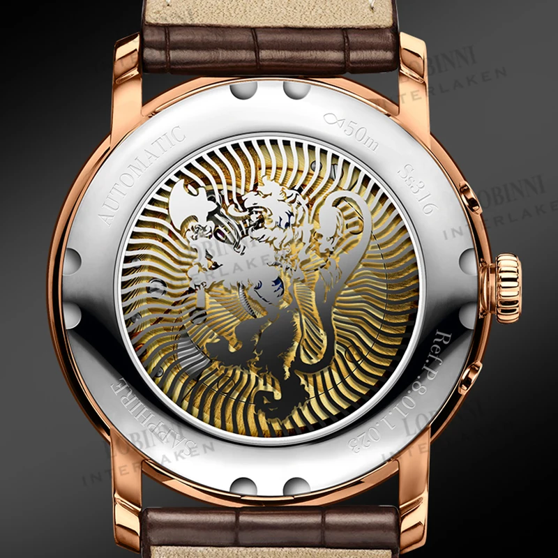 LOBINNI Moon Phase Мужские часы люксовый бренд 50 м водонепроницаемые наручные часы автоматические механические часы мужские сапфировые часы relogio masculino