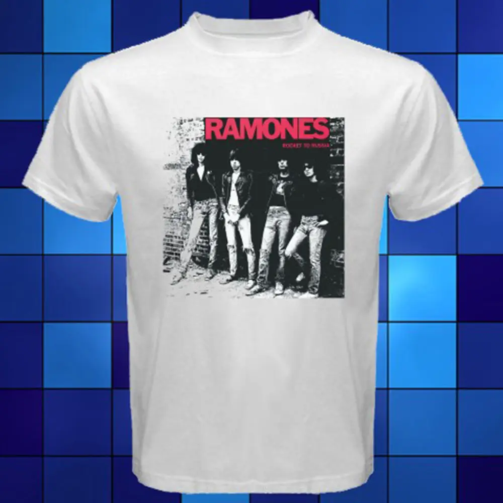 В Ramones Панк альбом группы логотип белая футболка Размеры S к 3XL100% хлопок