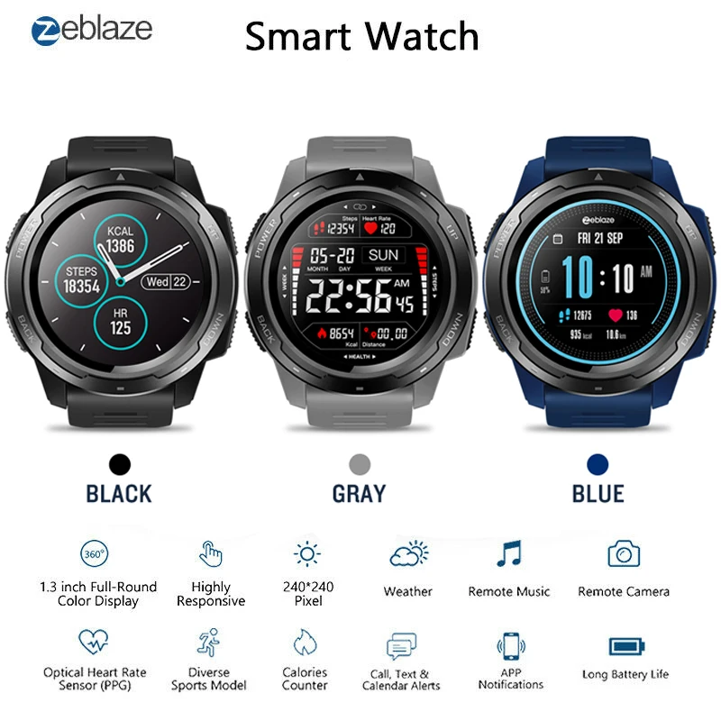 Новые смарт-часы Zeblaze VIBE 5 HR с цветным ips-дисплеем, 7 дней в режиме ожидания, 24 часа, для мониторинга всех погодных условий, смарт-часы для IOS и Android