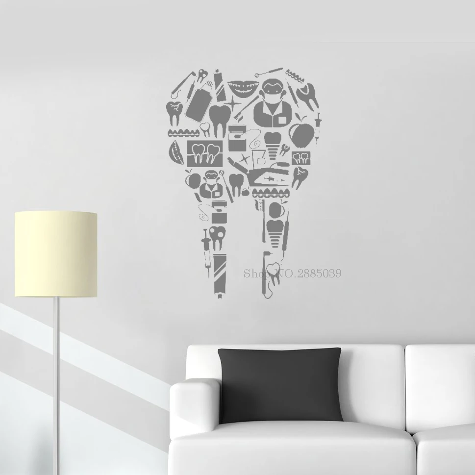 Зубной стоматолог инструменты стоматология Настенная Наклейка s водостойкая