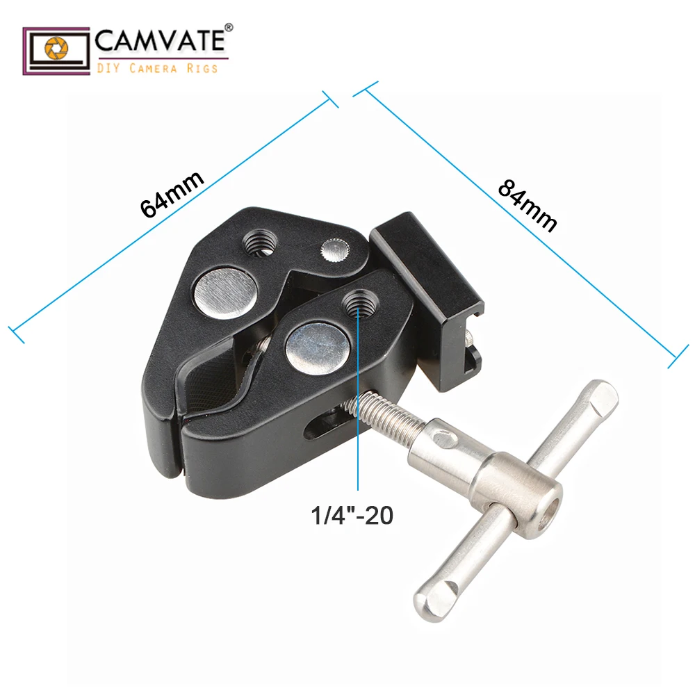 CAMVATE Камера Супер Зажим краб зажим щипцы с 1/4 &quot 20 &amp 3/8&quot 16 резьбовыми
