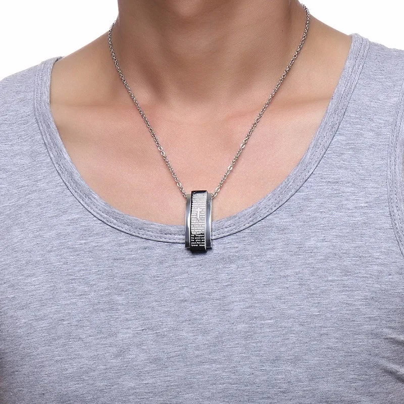 Ожерелье Vnox с выгравированным крестом из Библии модные ювелирные изделия