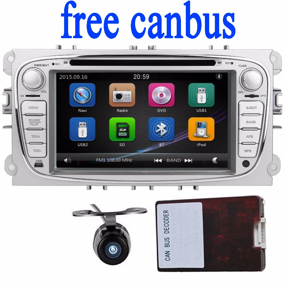 2Din 7 дюймов в тире Автомобильный dvd плеер для FORD Mondeo Focus 2 din Радио gps навигация AM/FM