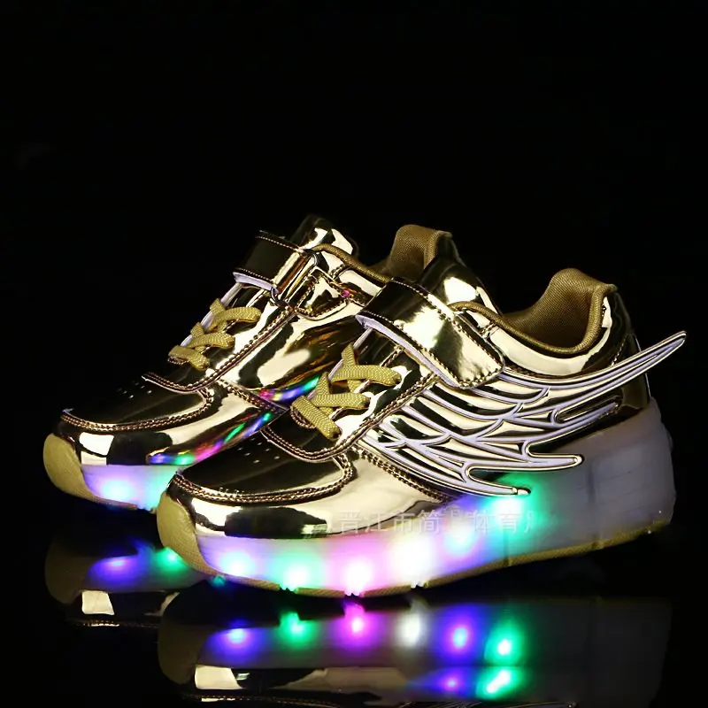 Heelys Kids Glowing Luminous Sneakers with wheels Led Light up Roller Skates Sport Lighted Shoes for Boys slippers | Детская одежда и