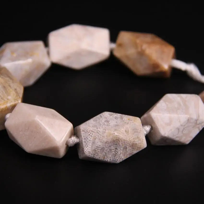 15 5 &quotнитевые натуральные коралловые желеобразные граненые бусины-самородки