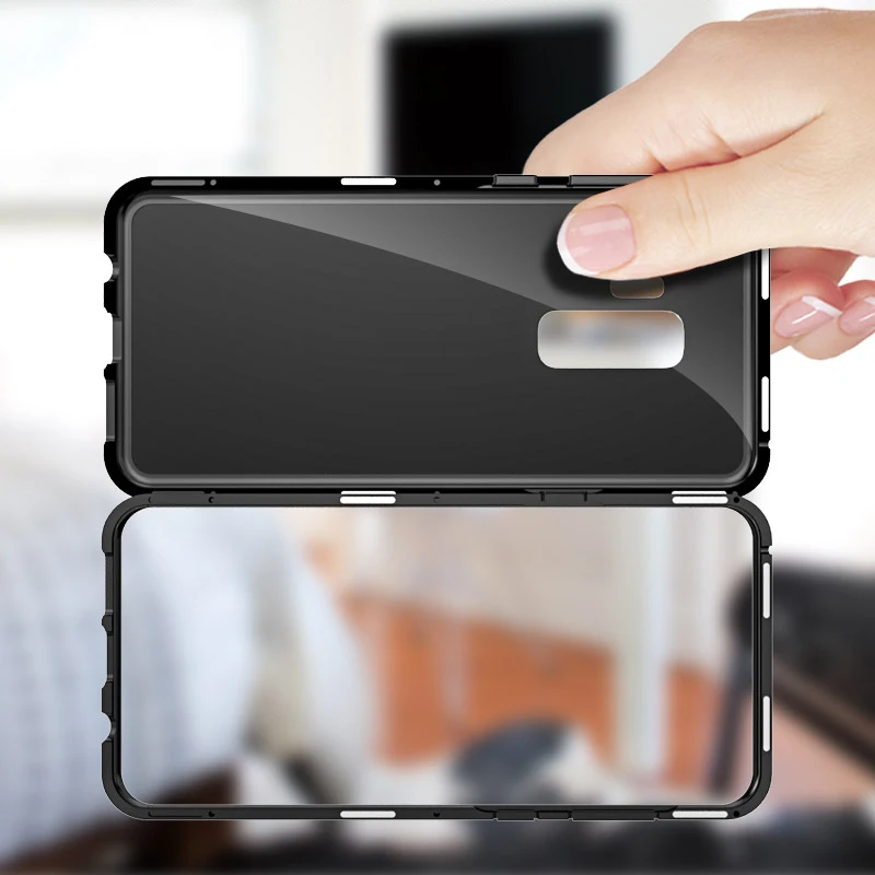 Магнитный флип-чехол для Samsung Galaxy S8/S8 Plus закаленное Стекло чехол на заднюю часть