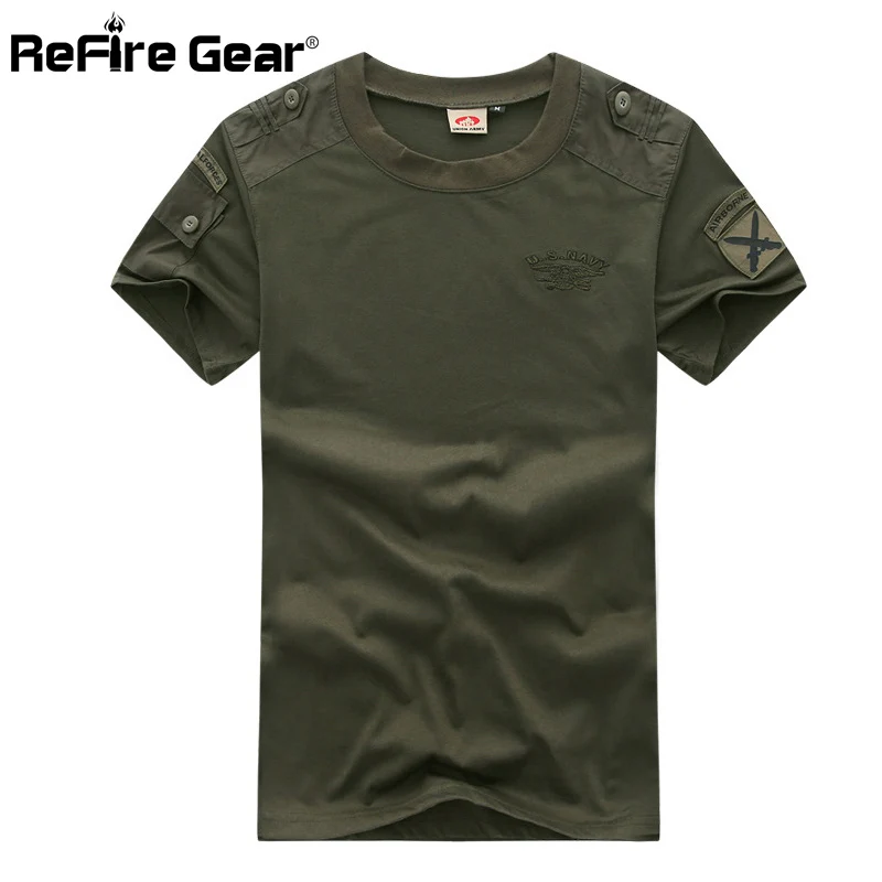 Refire gear летняя Тактическая Военная футболка мужская с коротким рукавом быстросохнущая Боевая футболка армейская дышащая солдатская униформа Одежда