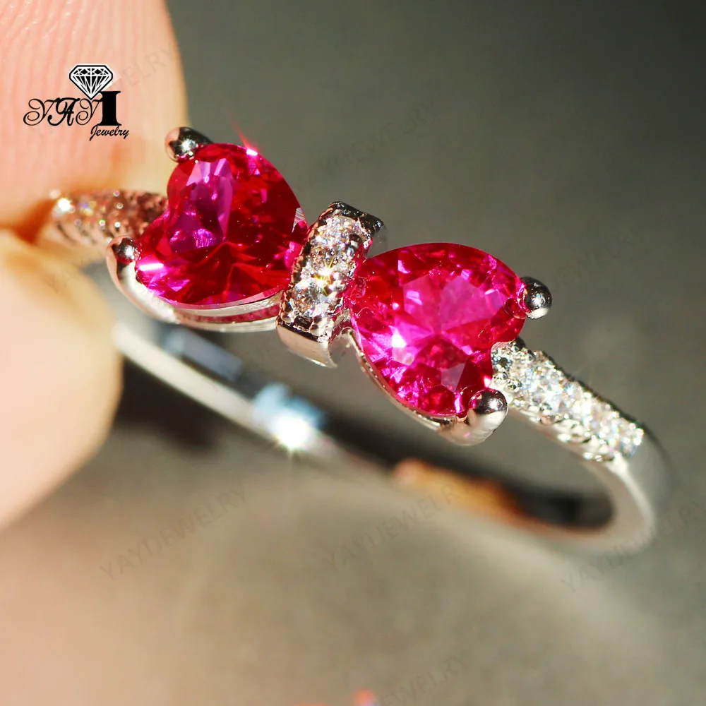 Ювелирные изделия YaYI огранка Принцесса 3.5CT красный циркон серьги из серебра