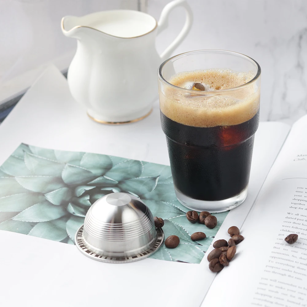 ICafilas, стальной многоразовый(G1) фильтр для кофейных капсул Nespresso Vertuo, эспрессо Vertuoline для VertuoPlusLine