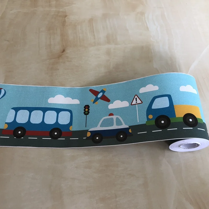 Bus Car Traffic Air Plane Vinyl Borders Waist line Decal Wall Sticker for Children Kid Baby Nursery