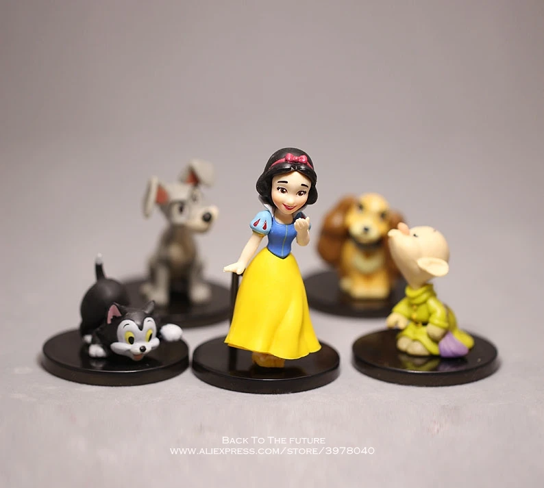 

Disney Snow White Princess Cartoon 3-7cm 5pcs/set mini doll Action Figure Anime Collection Figurine Toy model for children gift