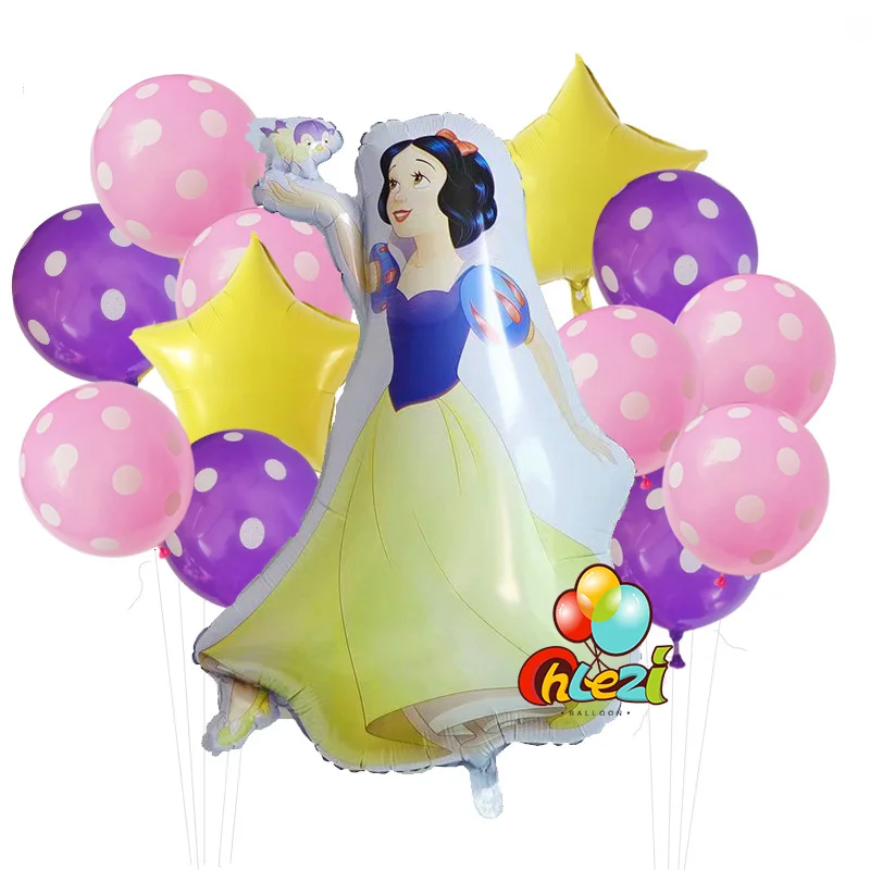 13 шт. принцесса Globos Baby shower Мерида Белоснежка Золушка Жасмин зеркальный шар на день рождения DIY вечерние украшения поставка для мамы и ребенка - Цвет: 2-Snow white