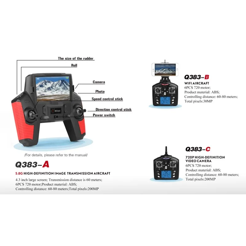WLtoys Q383 RC вертолета дистанционного Управление 3 Квадрокоптер Дроны с Камера Quad