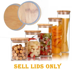 10 шт. герметичные крышки из бамбука для стеклянных банок, портативная коробка для путешествий, крышка для бутылок, крышка для чайных чашек, банки для упаковки пищевых продуктов, крышки