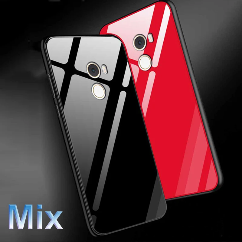 Чехол для xiaomi mi x, роскошный однотонный жесткий чехол из закаленного стекла с мягким краем для xiaomi mi x 1 mi x1 shell mi x, задняя крышка