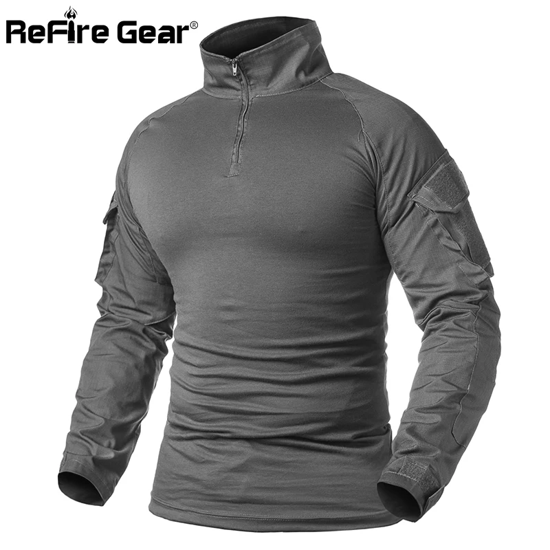 Мужская камуфляжная армейская футболка ReFire Gear тактическая с длинным рукавом
