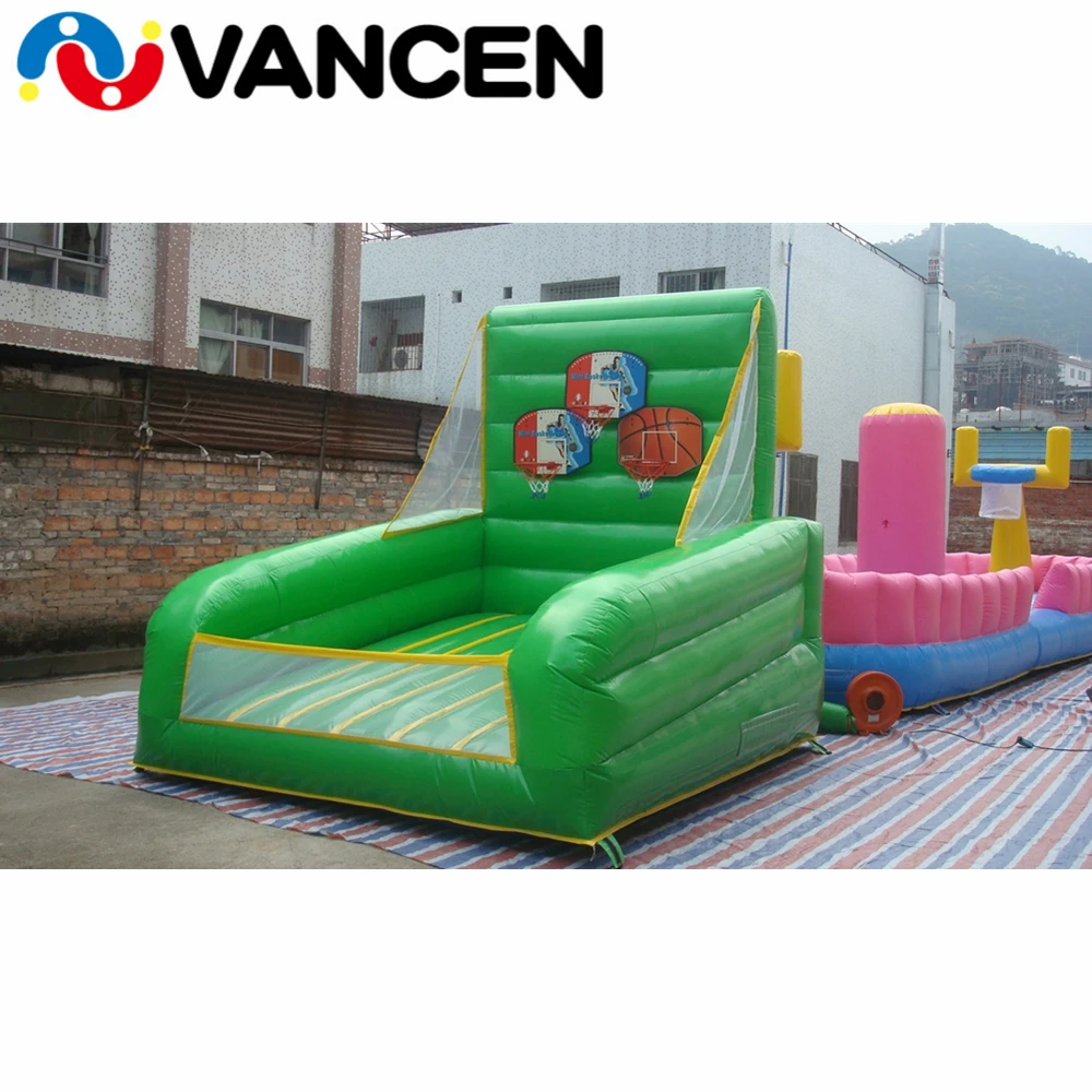 

Beautiful inflatable basketball shooting game equipment 2.5*1.3m kids size inflatable basketball hoop shoot games