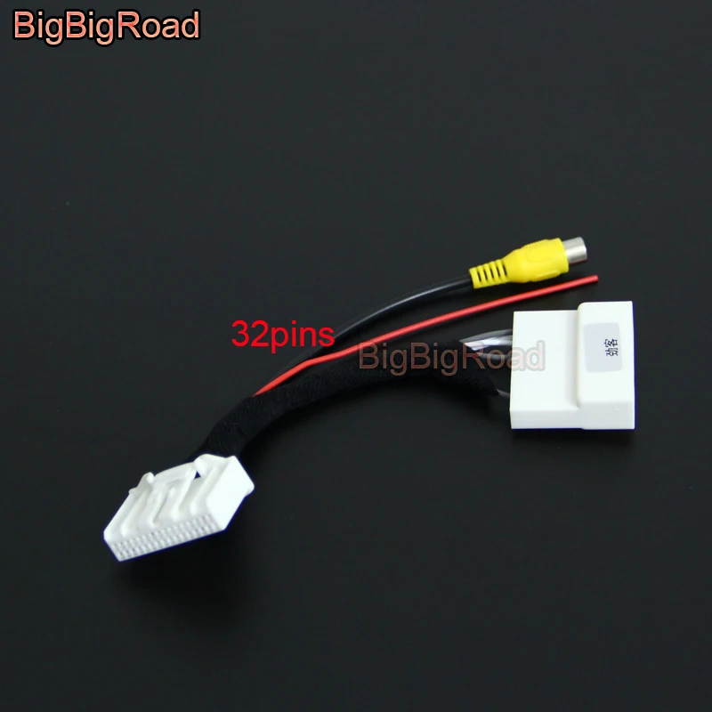 BigBigRoad Автомобильный Кабель-адаптер для камеры заднего вида 32 контакта для Nissan Kicks низкая версия с разъемом RCA
