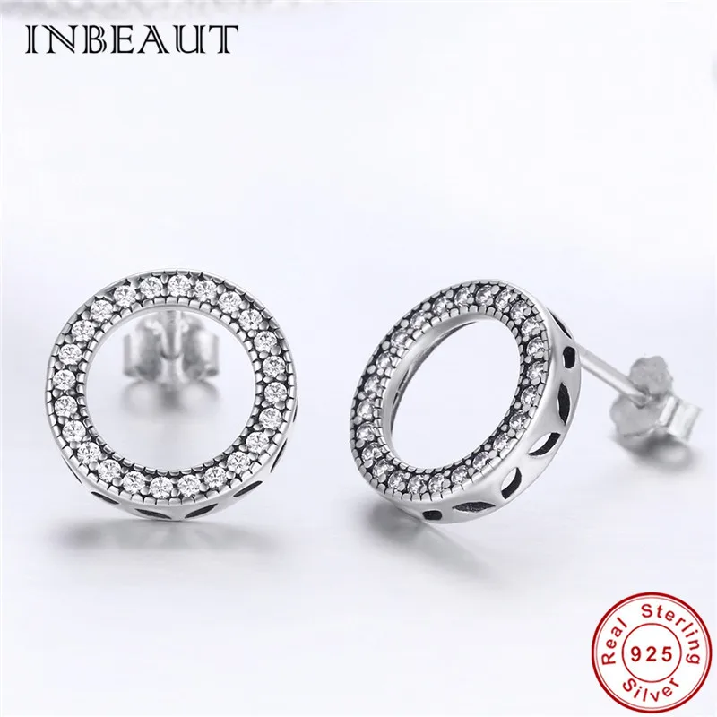INBEAUT новые корейские круглые серьги с цирконием кубической огранки из
