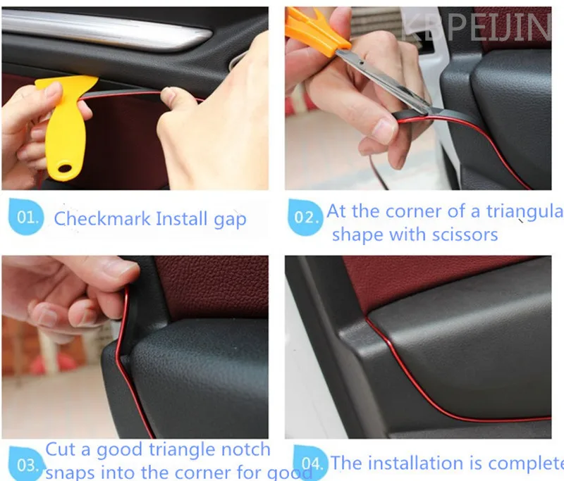 5 м Автомобильная вставка для стайлинга воздуха на выходе внутренняя отделка