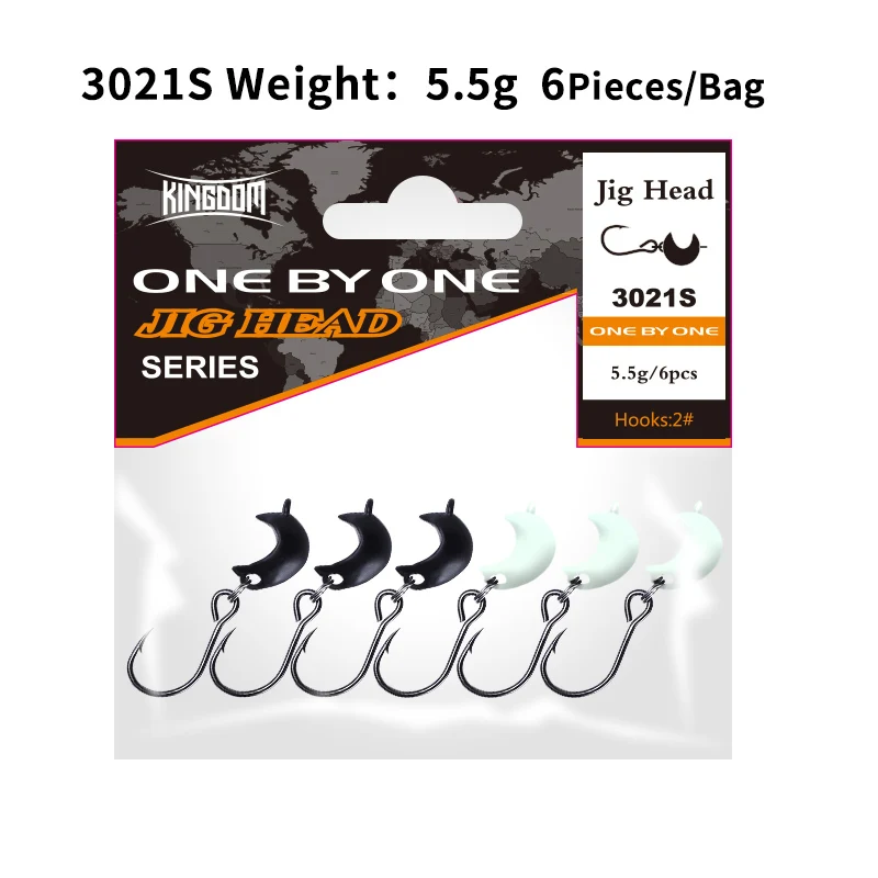 3021S-5.5g-6 Kingdom Crank Jig Head Крючки рыболовные один крючок высокое качество снасти свинцовая головка джиг приманка твердая приманка мягкий червь джиг крючок для рыбалки - Цвет: 3021S-5.5g-6