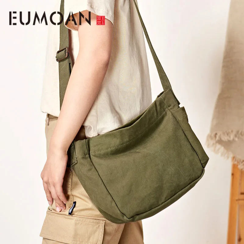 EUMOAN Crossbody female small bag casual Korean student Sen shoulder simple art canvas | Багаж и сумки