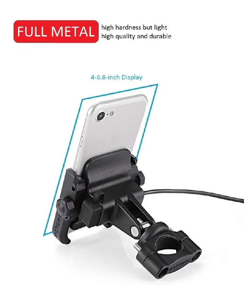 LumiParty Регулируемый на 360 градусов руль с 12 24 в USB зарядкой держатель для телефона