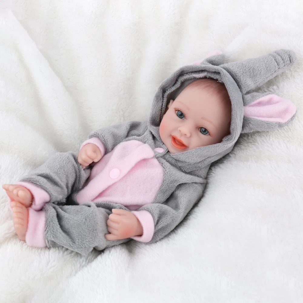 KAYDORA 25cm 10Inch Realistic Miniature Soft Silicone Dolls Full Body Reborn Baby Doll Boy Lifelike Newborn Baby Dolls Cute