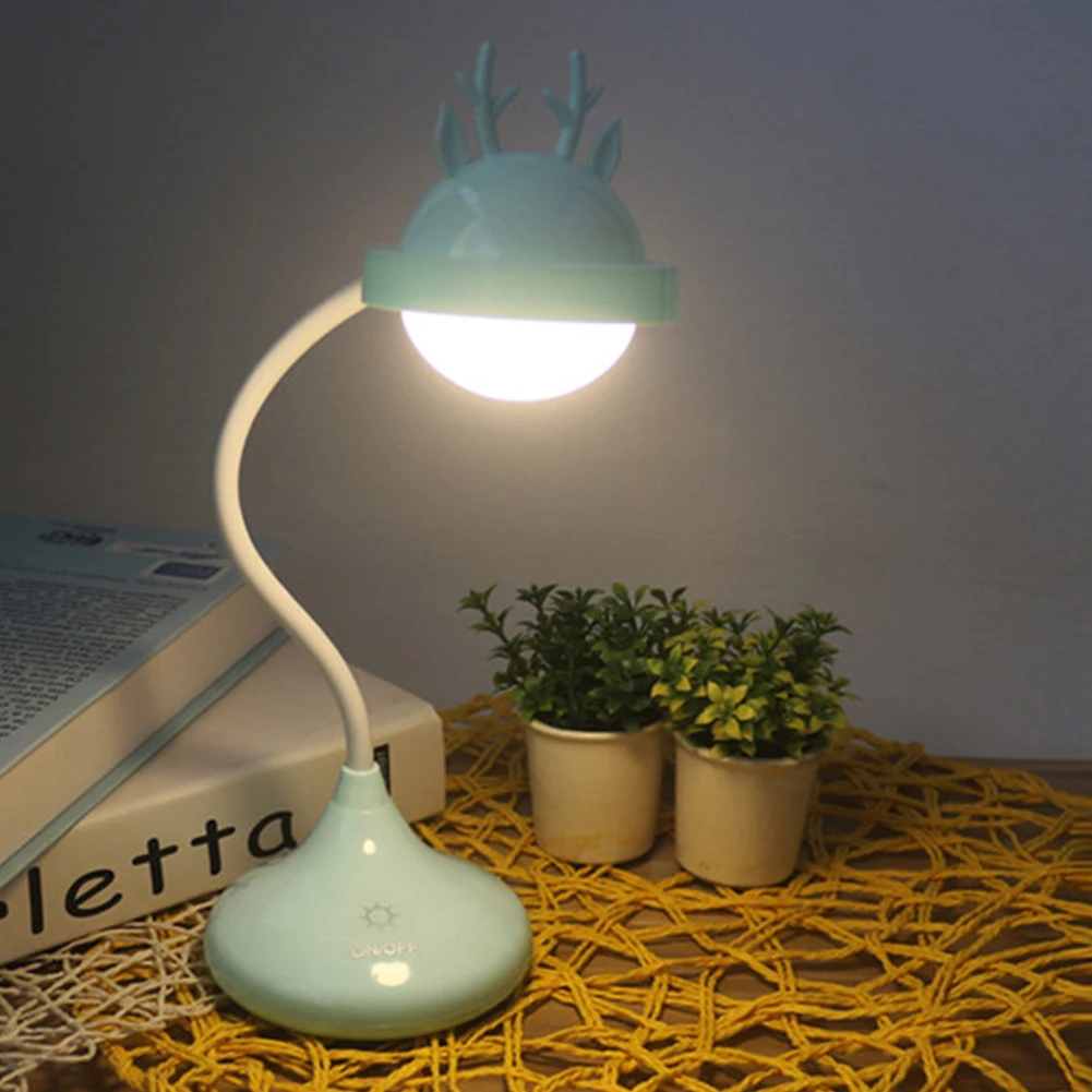 Милый олень рога USB зарядка Диммируемый светодиодный ночник прикроватная