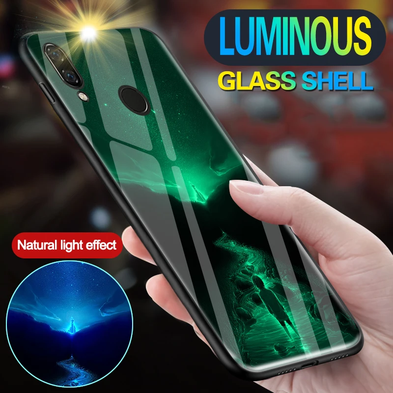 Роскошный светящийся стеклянный чехол для Huawei Nova 2 Plus 2i 2S Coque Рождественский / 3 3i