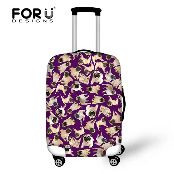 FORUDESIGNS/чехол с Мопсом для путешествий, защитный чехол для багажа, чехол с 3D принтом для собак, чехлы для путешествий, эластичный чехол для 18-30 дюймов - Цвет: CC3486L