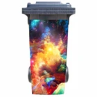 DIY 3D красочные облачно съемный водостойкий стикер этикеты Для Мусора корзина для мусора крышка стикеры плакат 120 л 240 л