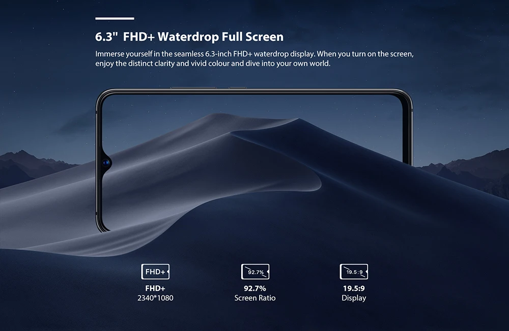 Смартфон UMIDIGI S3 Pro, 4G, 6,3 дюймов, Android 9,0, четыре ядра, 2,1 ГГц, 6 ГБ ОЗУ, 128 Гб ПЗУ, МП, фронтальная камера, мобильный телефон