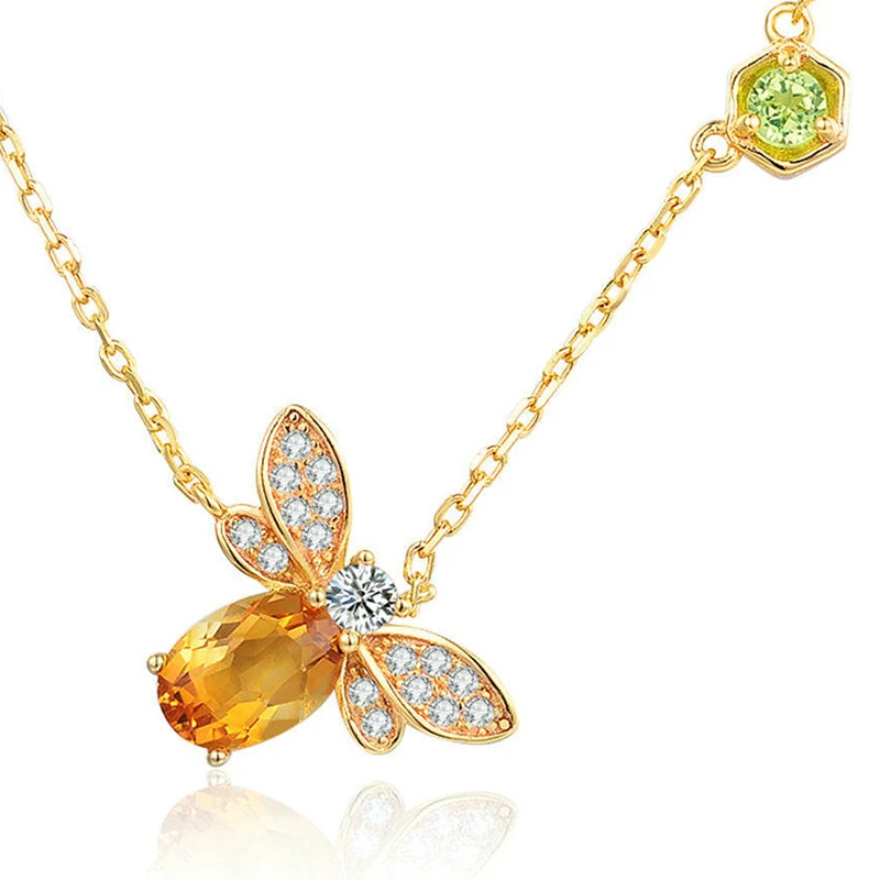 Женское ожерелье из серебра 925 пробы с подвеской в виде пчелы|necklaces for women|necklace