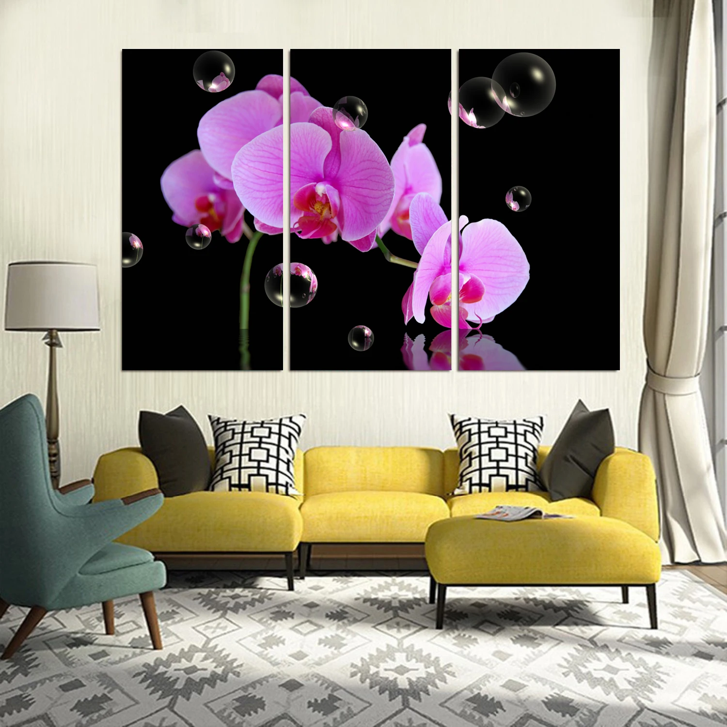 

Drop shipping 3 Panel printed painting Flower painting Wall Art Picture Home Decoration Living Room Modern painting LS695